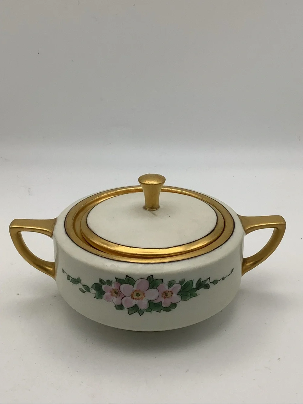 Antique B&C Limoges France Floral Porcelain Tea Set - Sugar, Creamer & Teapot
